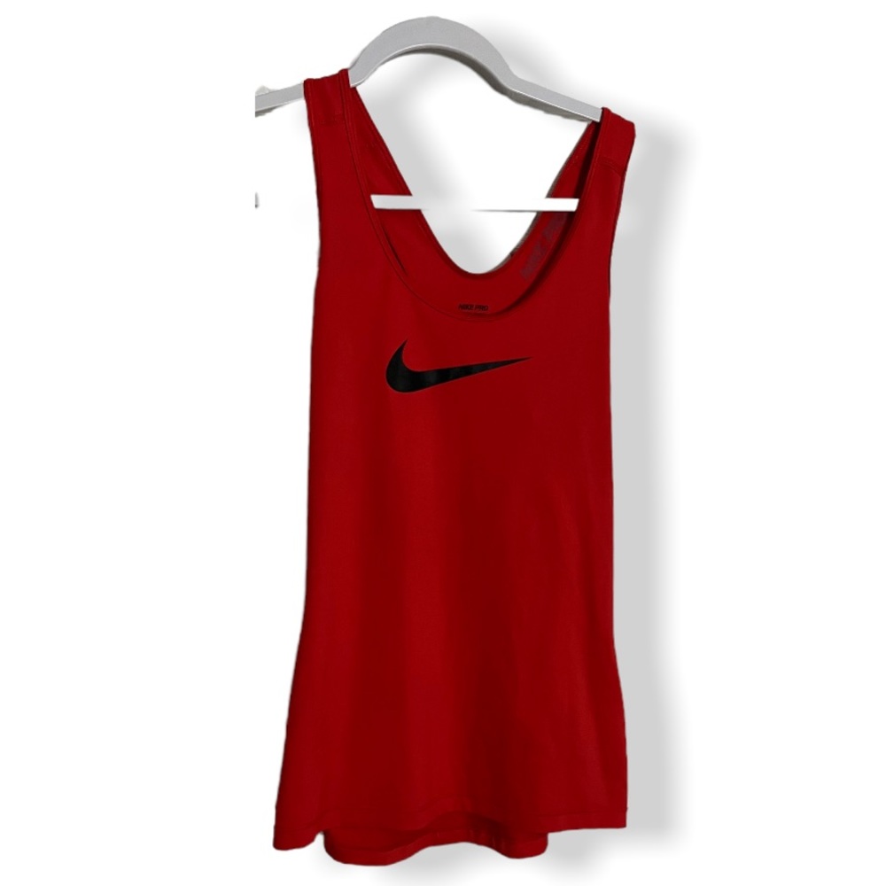 NIKE PRO TANK TOP RED WITH NIKE LOGO SIZE SMALL